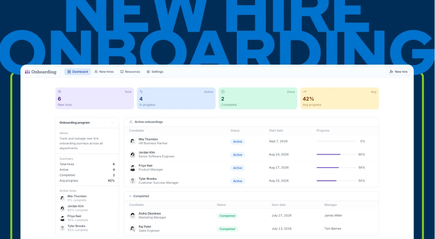 Example applications - New hire onboarding - Hero