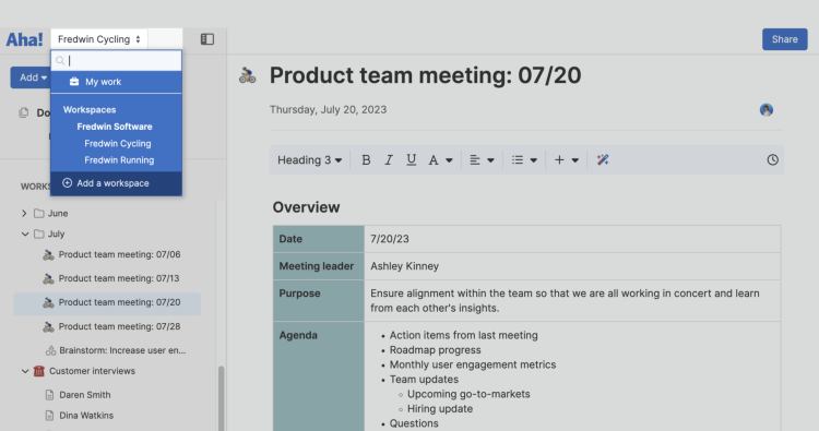 Introducing the Aha! Notebooks Advanced Plan for Teams