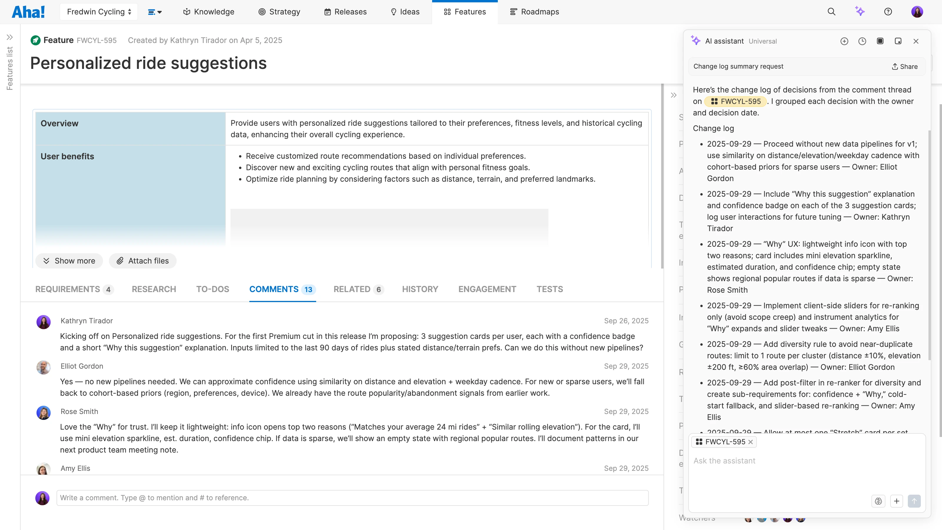 An example screenshot of the AI Request in use.