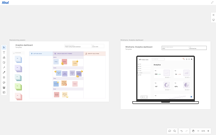 Brainstorm and wireframe whiteboard templates