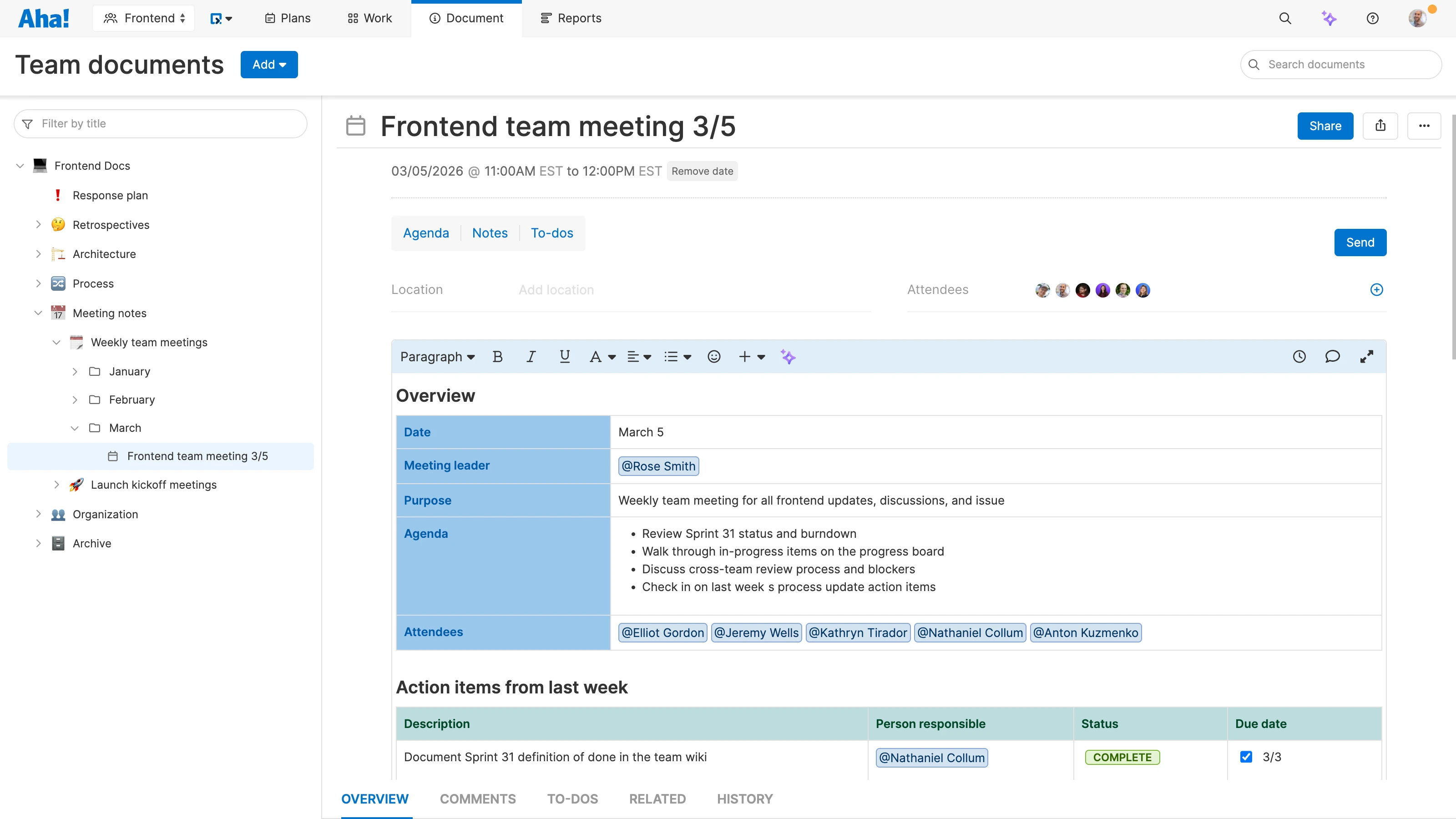 Meeting agenda template