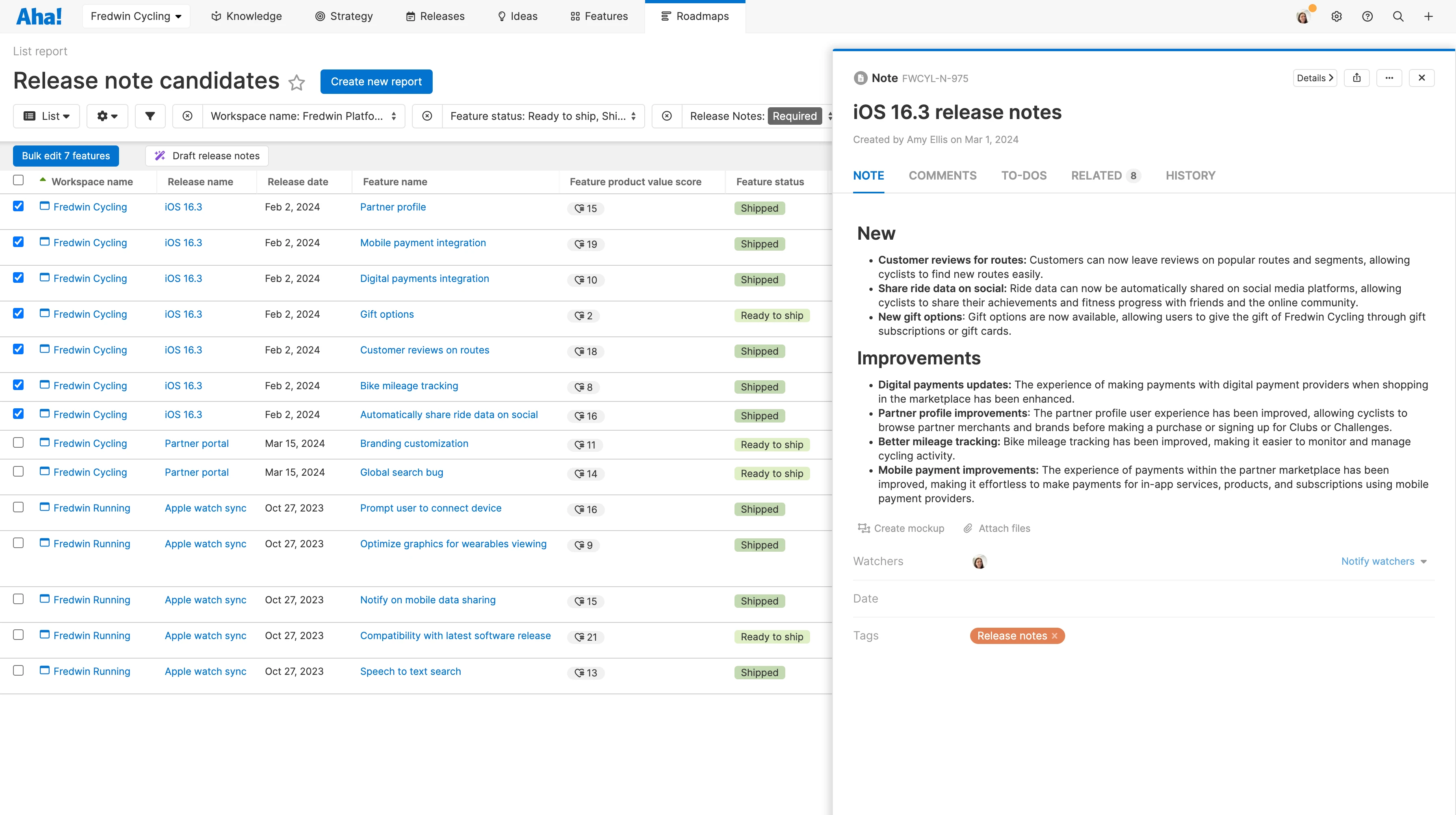 Knowledge - AI - Showcase product releases