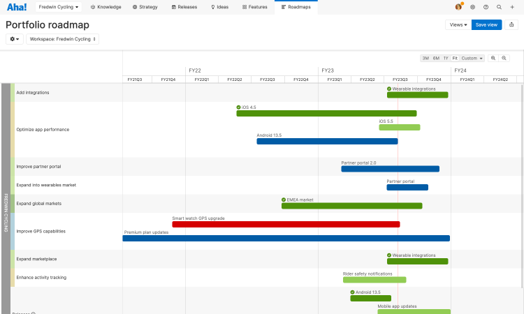 Product portfolio roadmap example