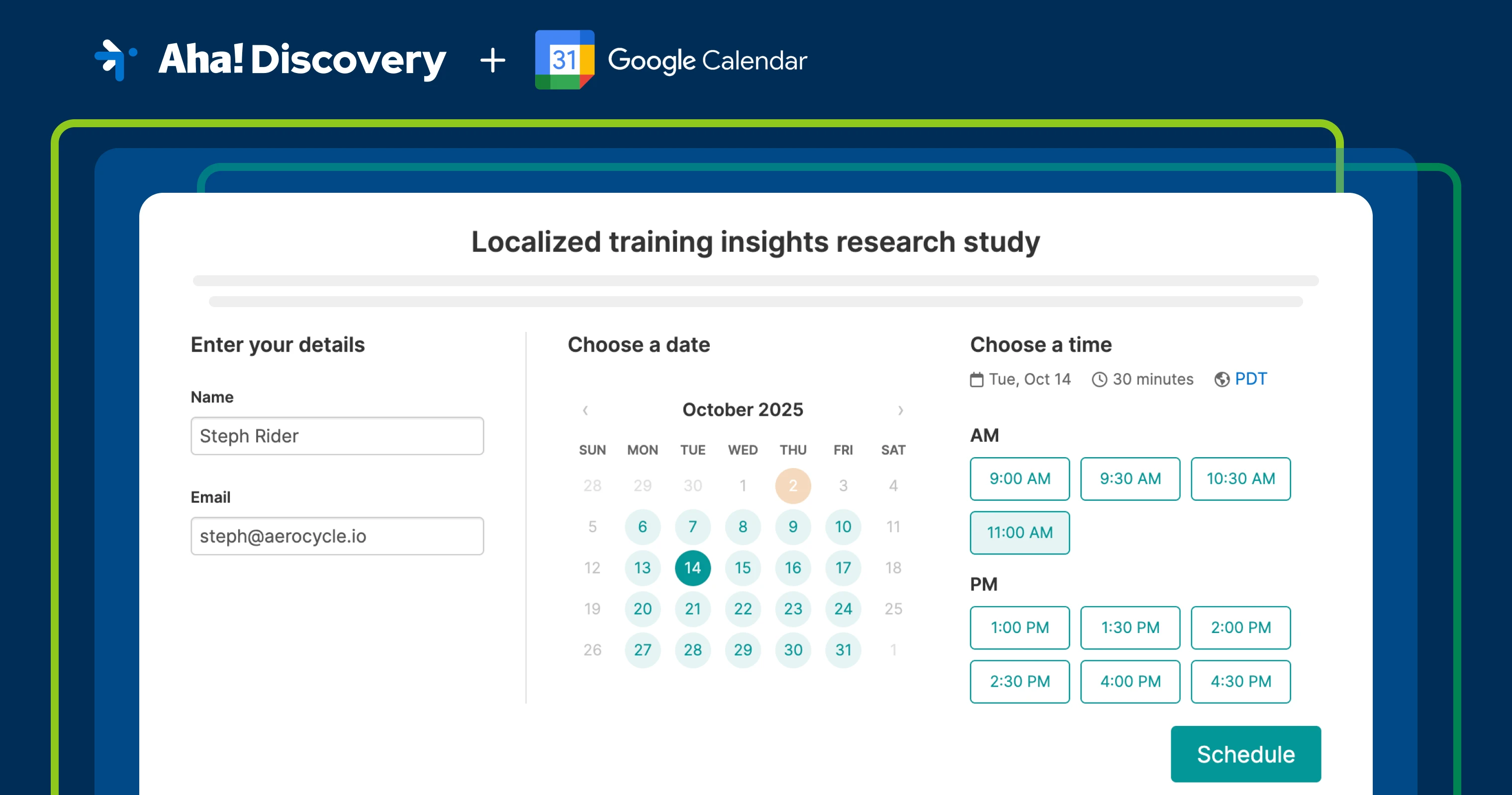 Aha! Discovery now integrates with Google Calendar
