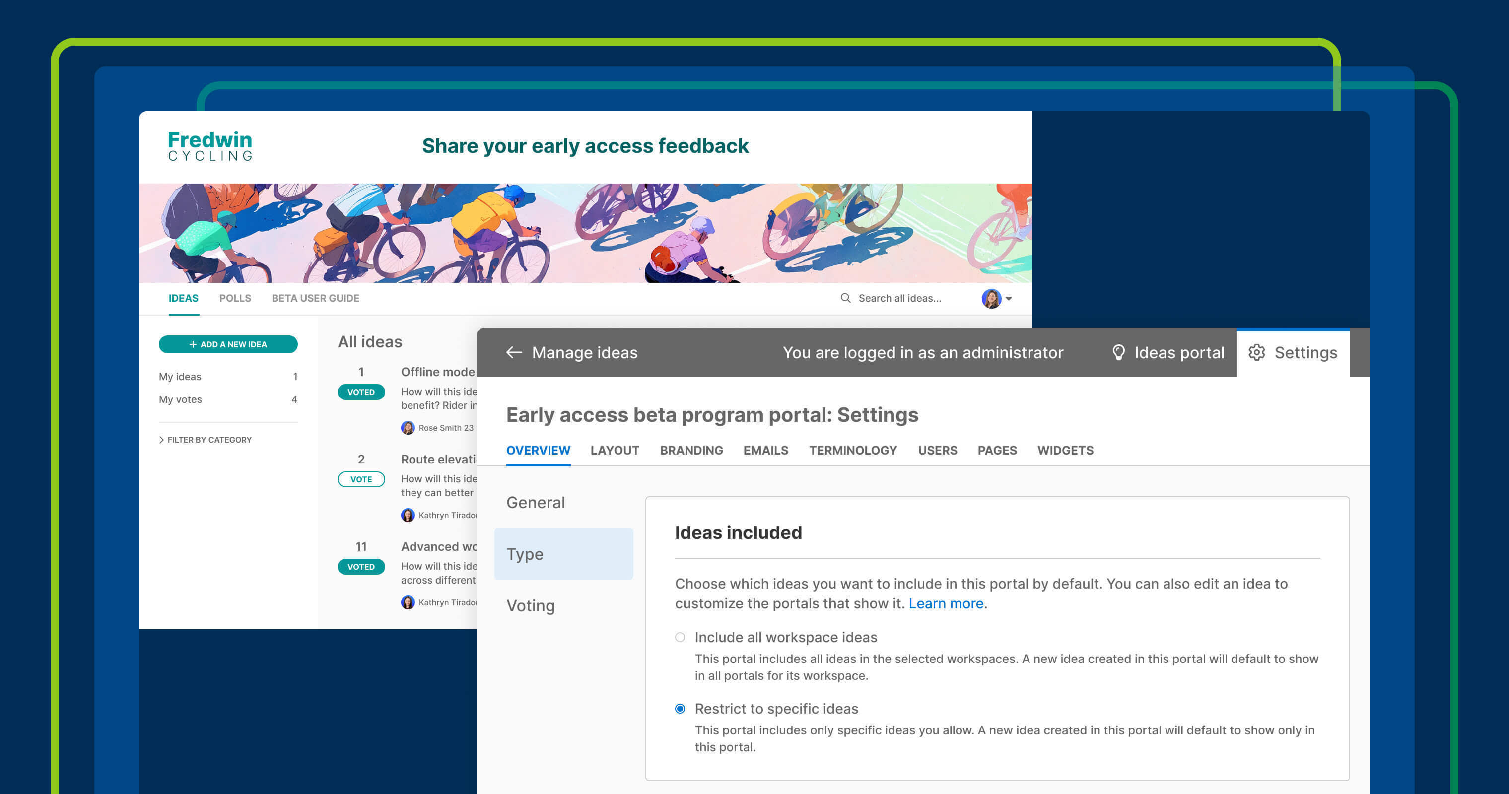 Create dedicated ideas portals for different user groups