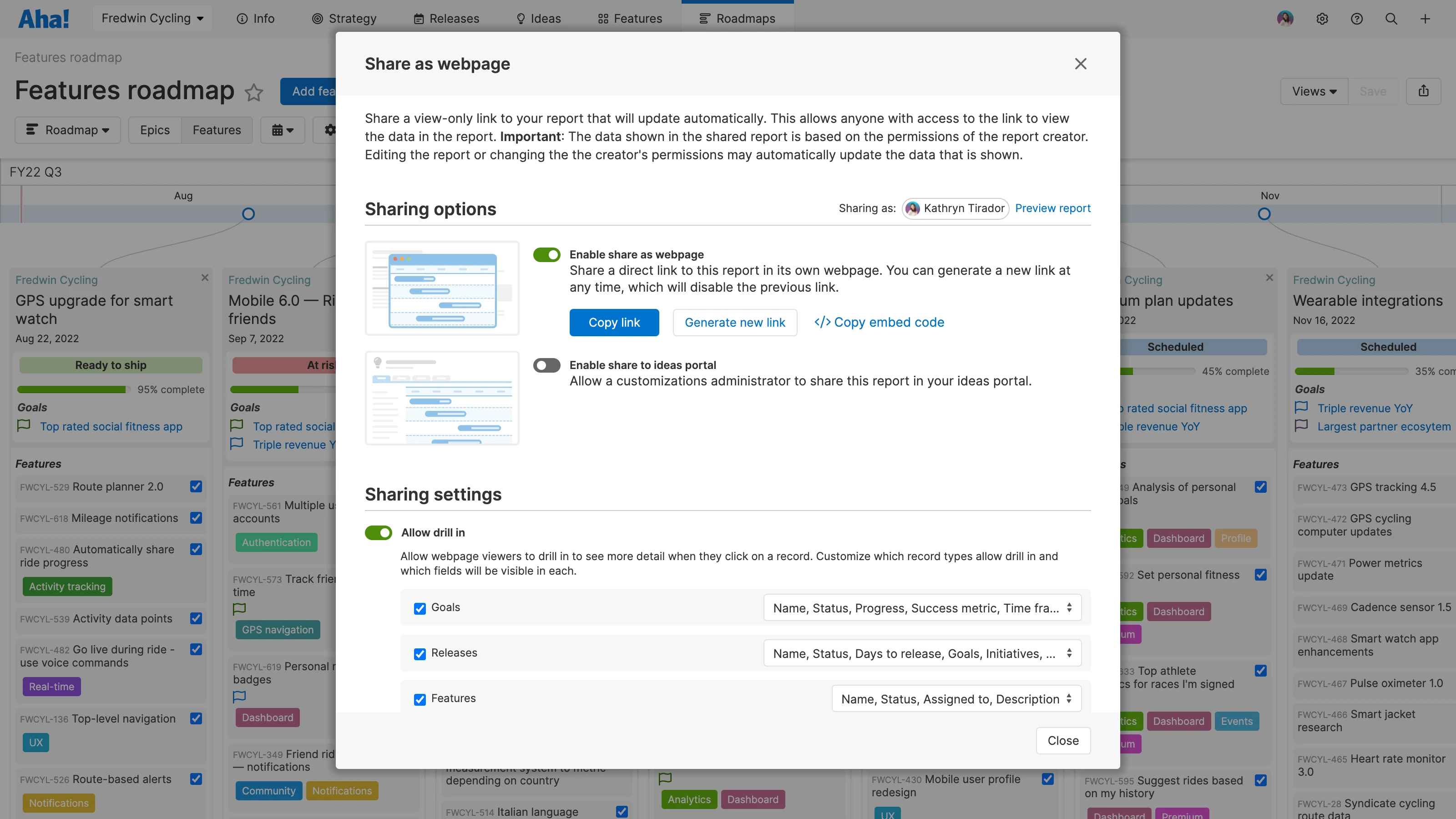 Share as webpage dialog