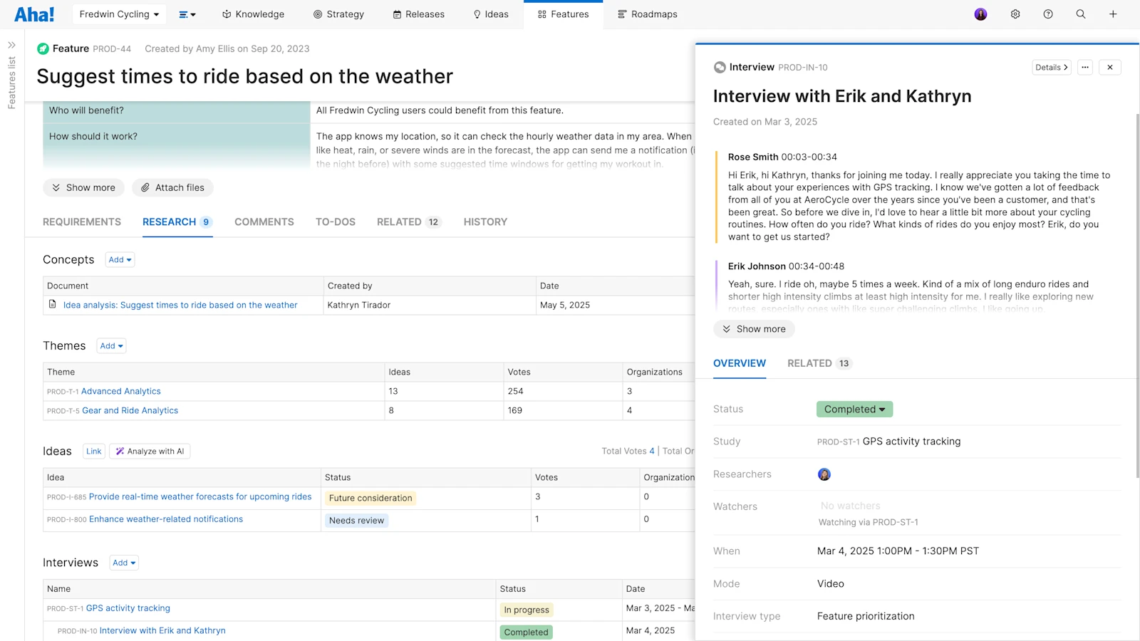 Aha! software use case — Gather feedback on features
