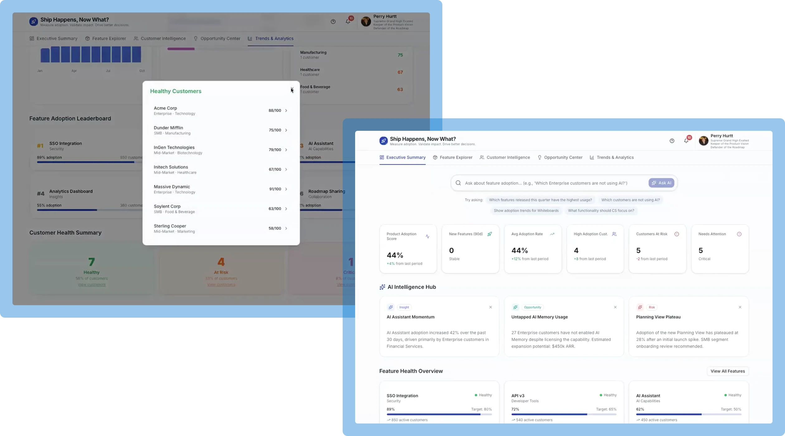 An AI-built application created in Aha! Builder