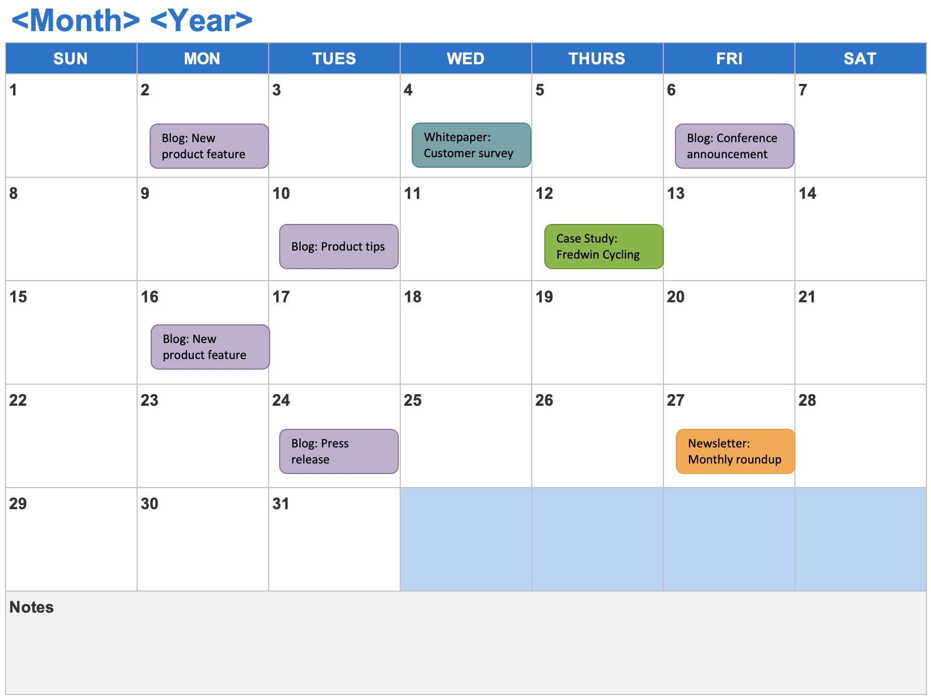 6 Free Marketing Calendar Templates For 2022 [Excel Download] Aha
