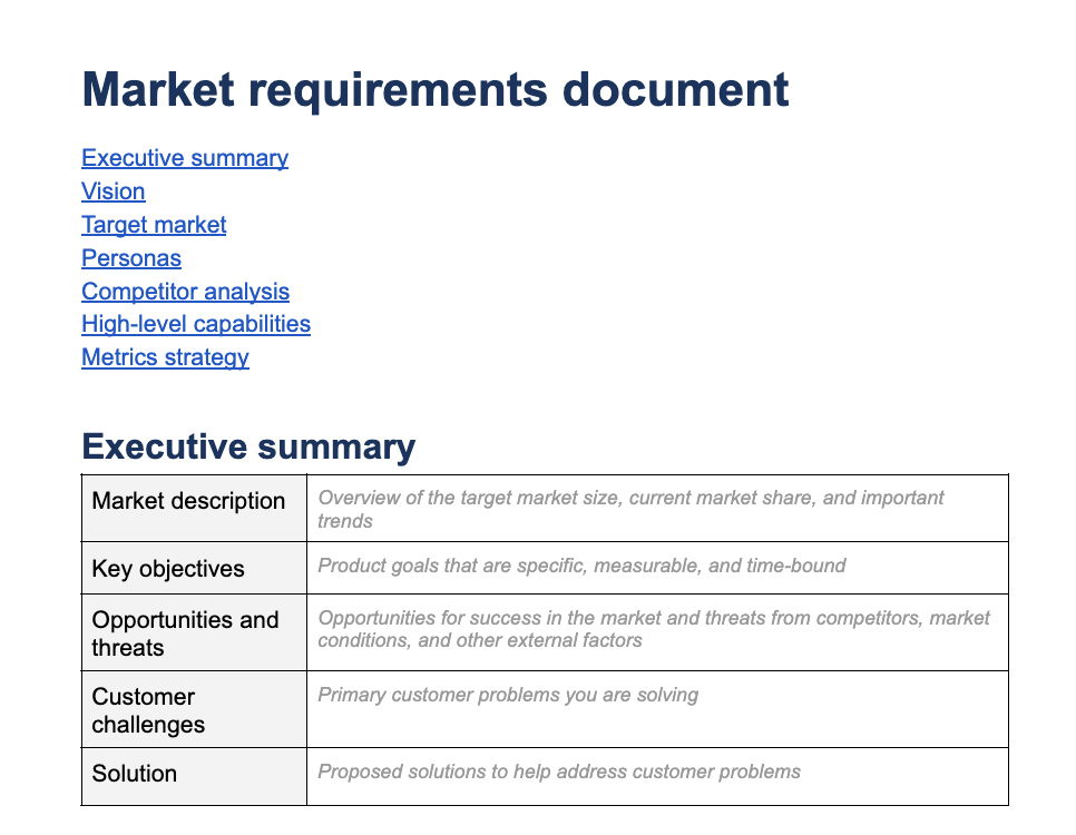 Market Requirements Document Templates [Free Downloads] Aha! software