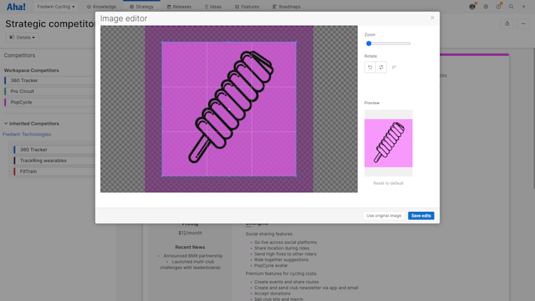 Image editor for strategic competitors