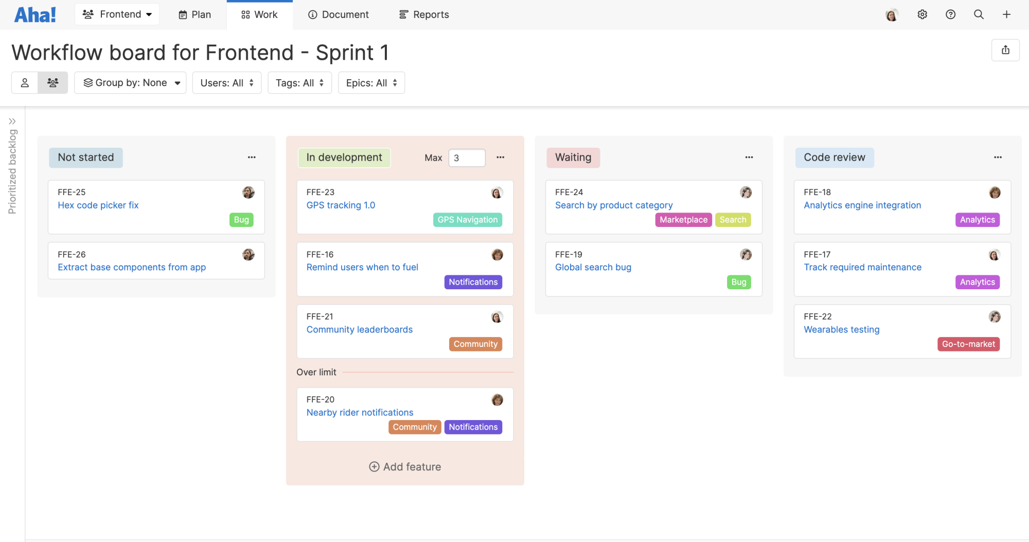 View weekly performance across the entire team or filter by individual team members.