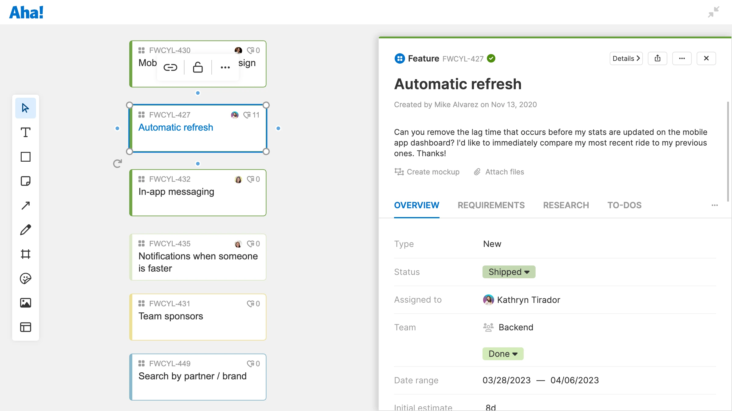 features that have been added to a whiteboard