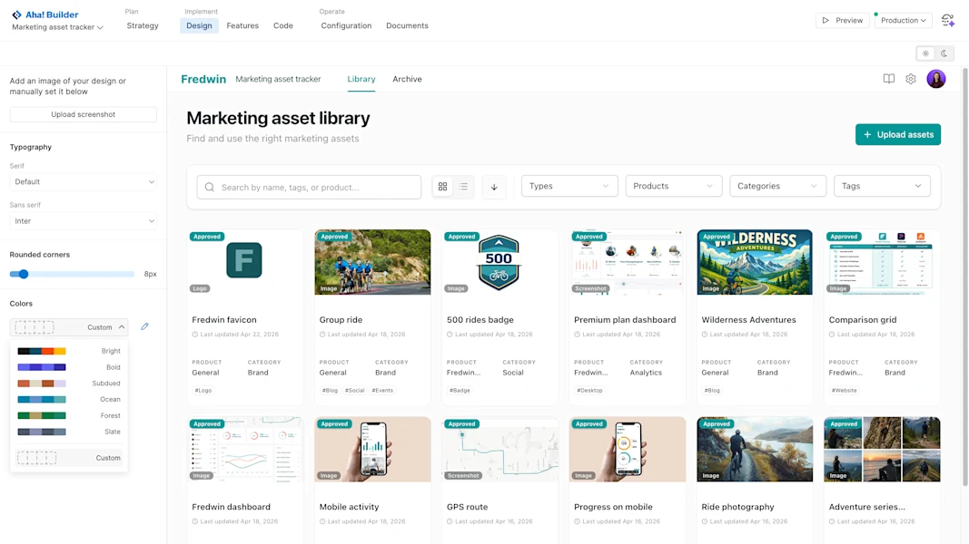 Aha! Builder Design — Apply Your Design System