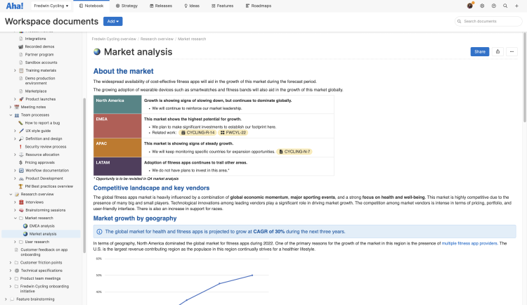 An example of how to craft visually engaging product documentation in Aha! software.