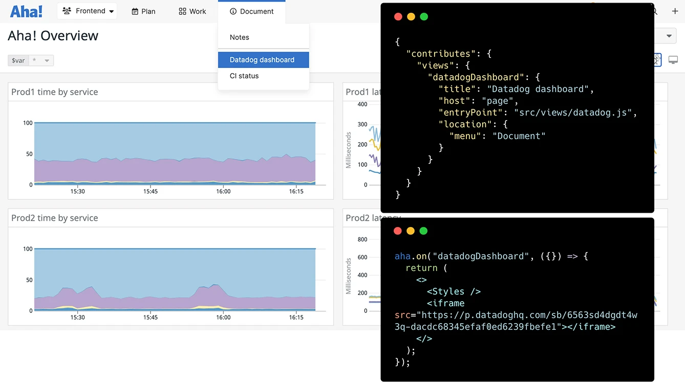 Embed analytics with an extension