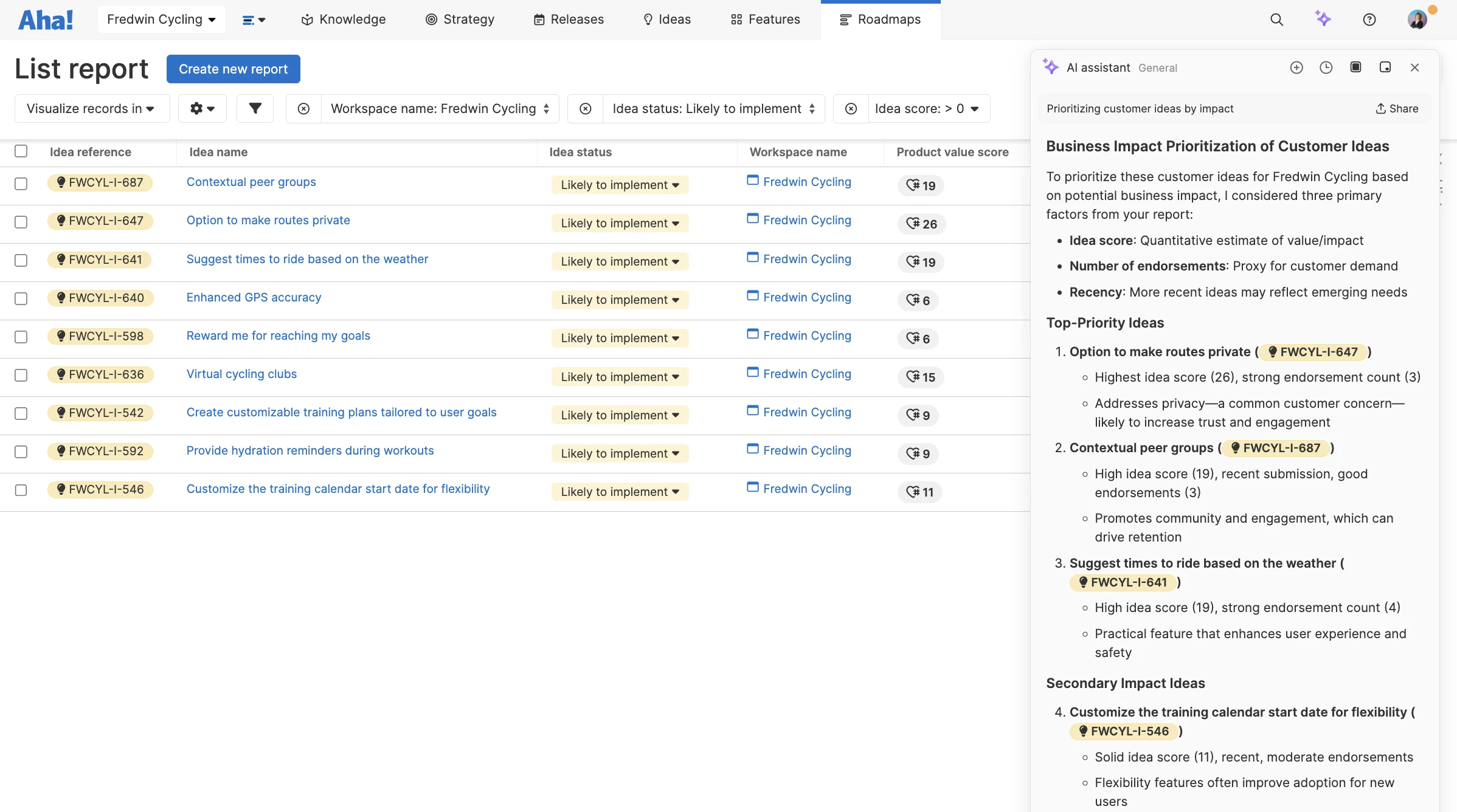 An example screenshot of the AI Request in use.