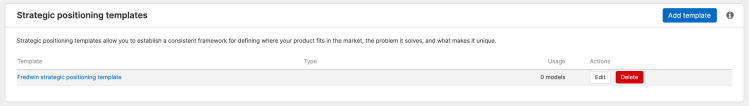 Workspace-level strategic positioning template settings