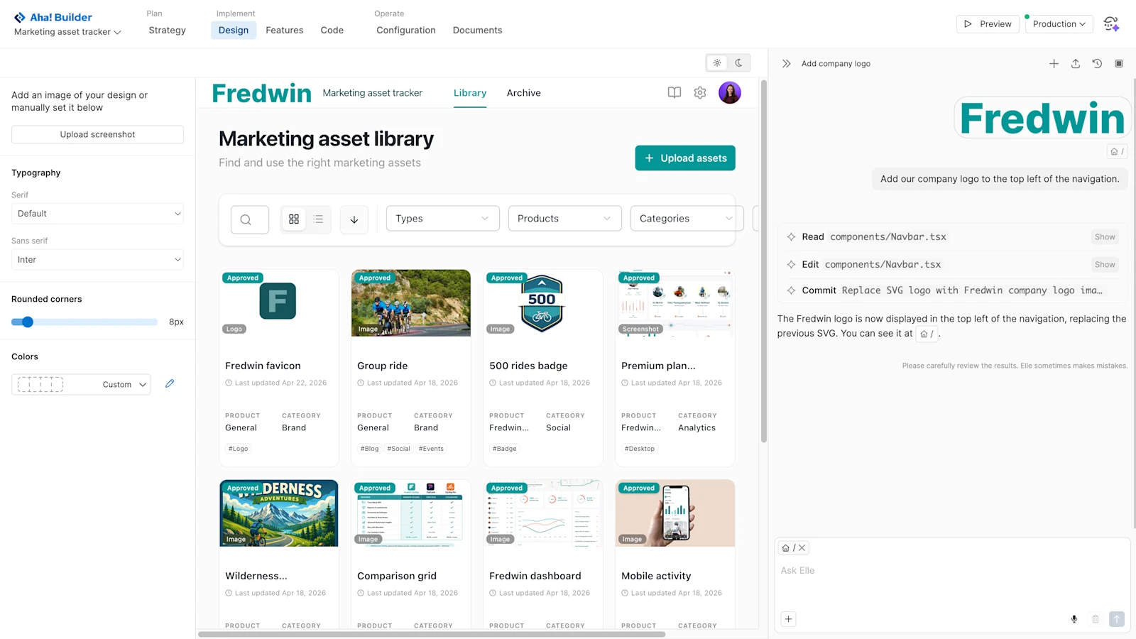Aha! Builder Design — Apply Your Design System