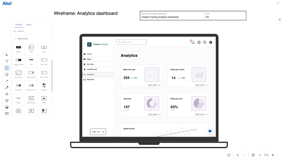 Aha! Whiteboards Wireframes — Mock Up New Experiences