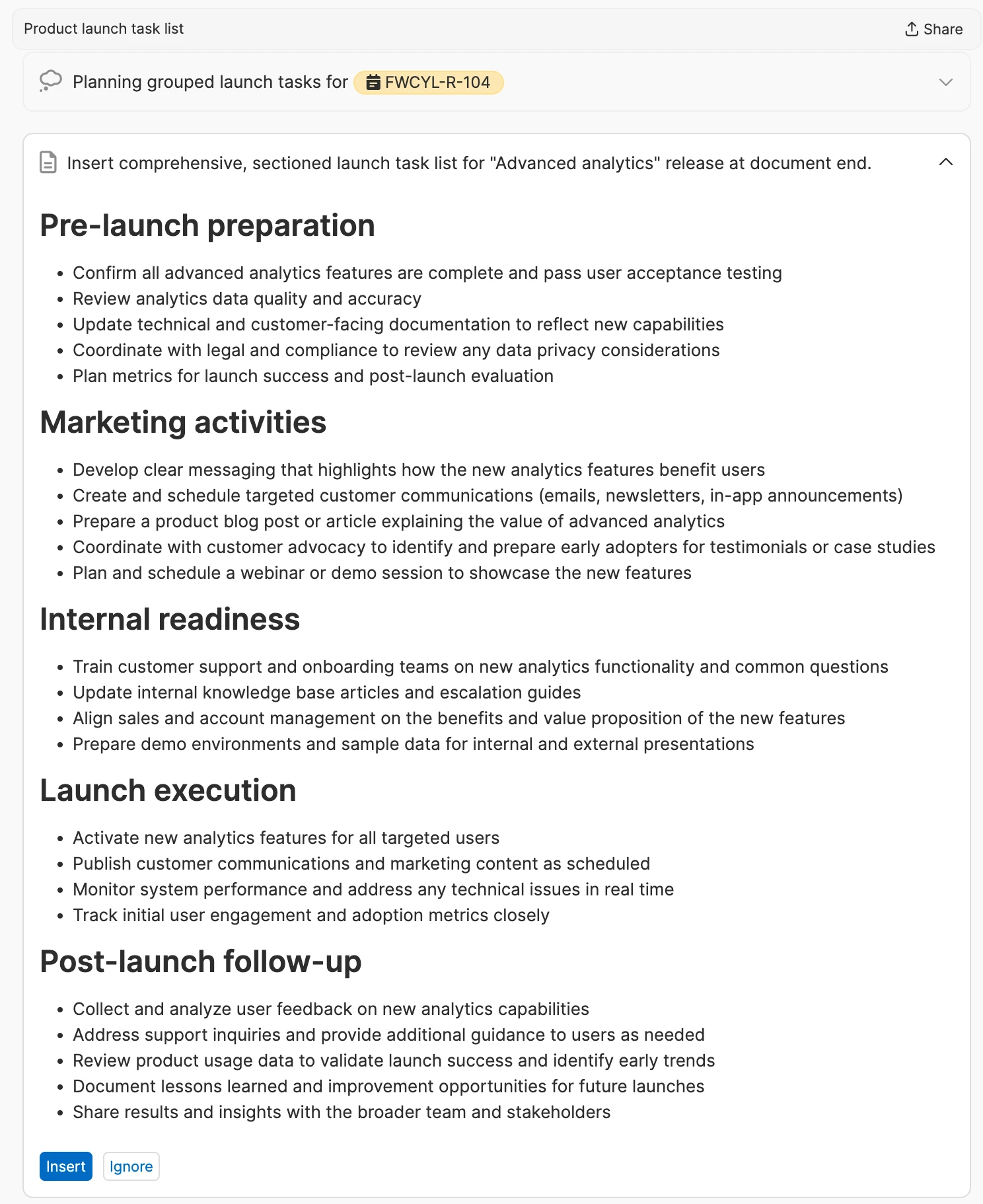 An example screenshot of the AI Request in use.
