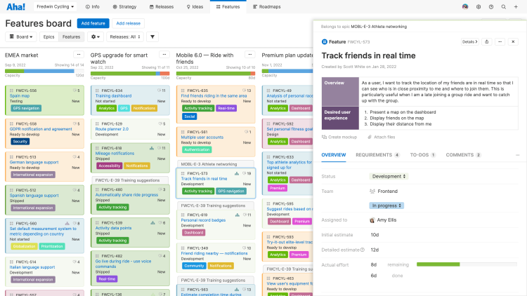 Better Estimate and Track Engineering Work in Aha! Software