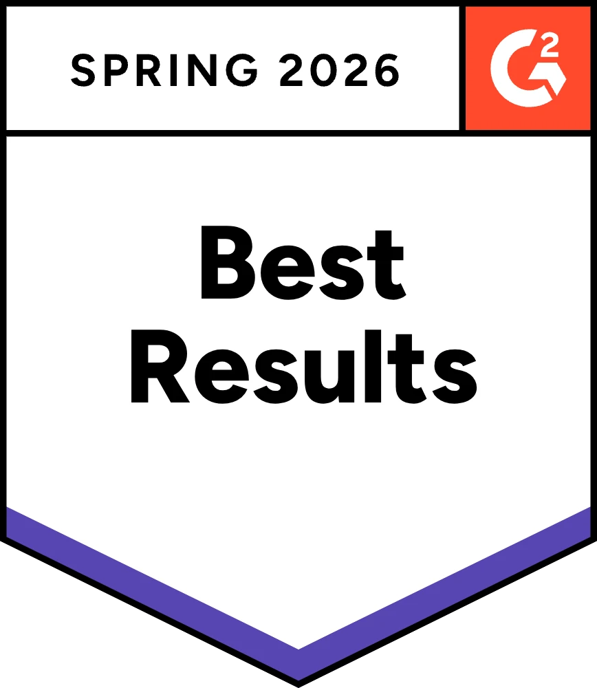 Badge - G2 - Best results - Spring 2026 Aha!