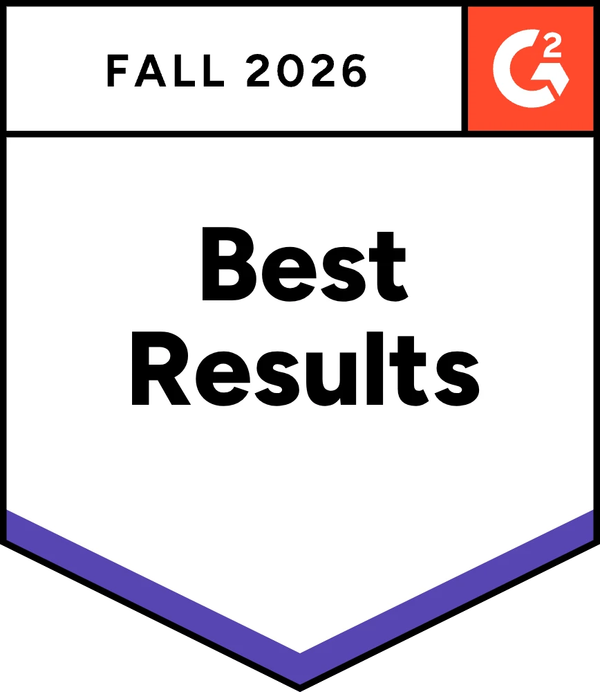 Badge - G2 - Best results - Fall 2026 Aha!