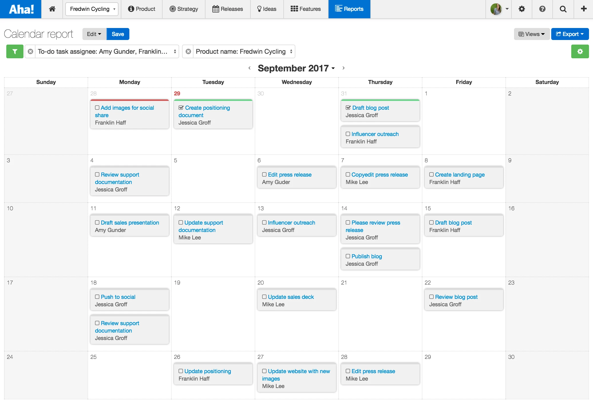 Just Launched! — Visual Calendar Report for Product Marketing