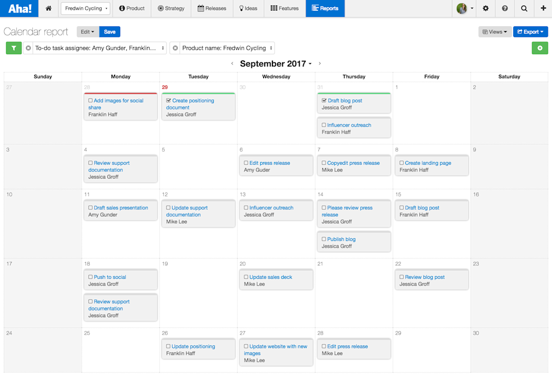 Program Management Visual Calendar Just Launched! β Visual Calendar Report for Product Marketing