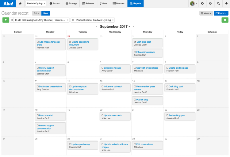 Just Launched! — Visual Calendar Report for Product Marketing