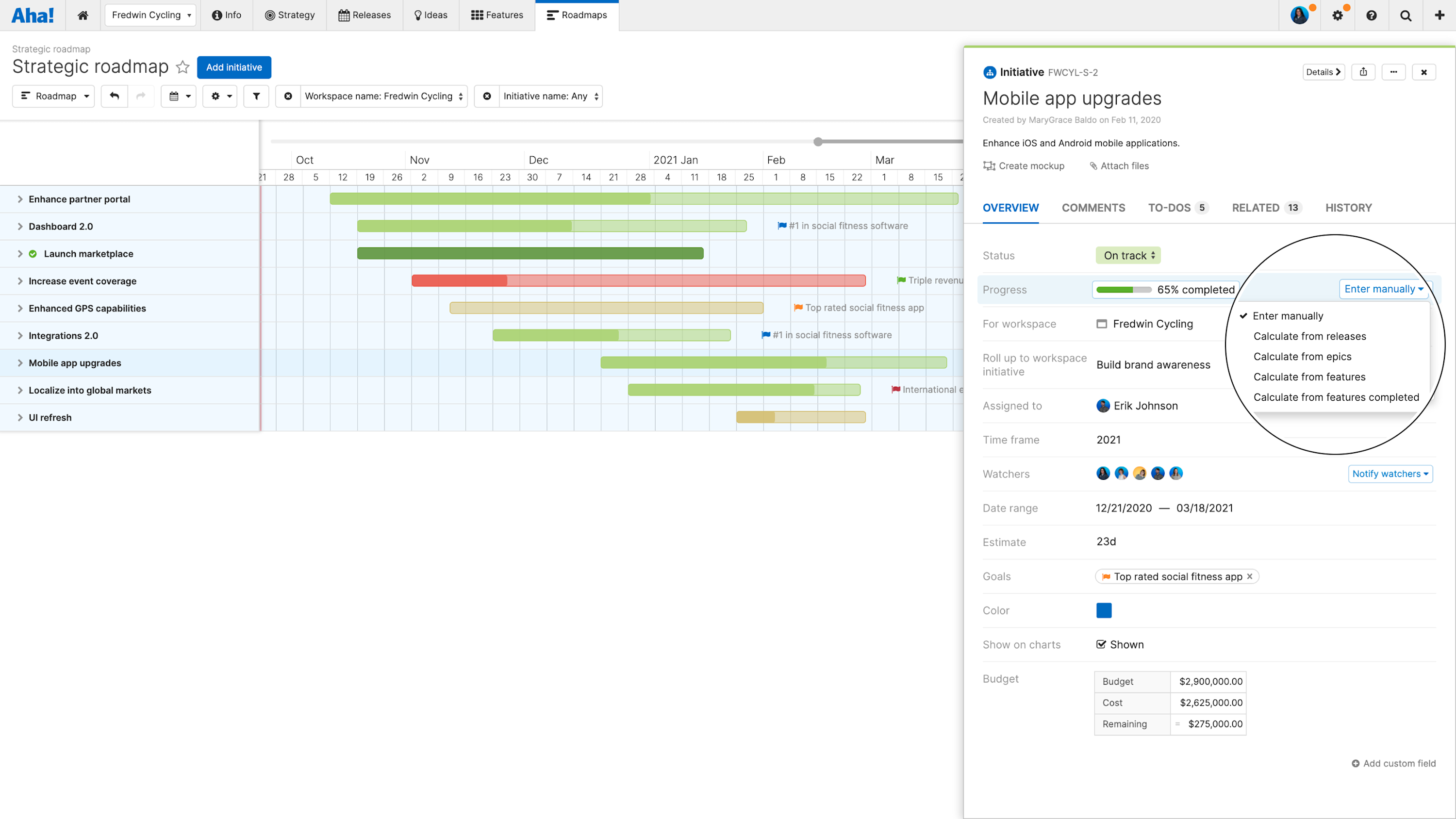 Aha! Roadmaps | Visualize progress on roadmaps | Aha!