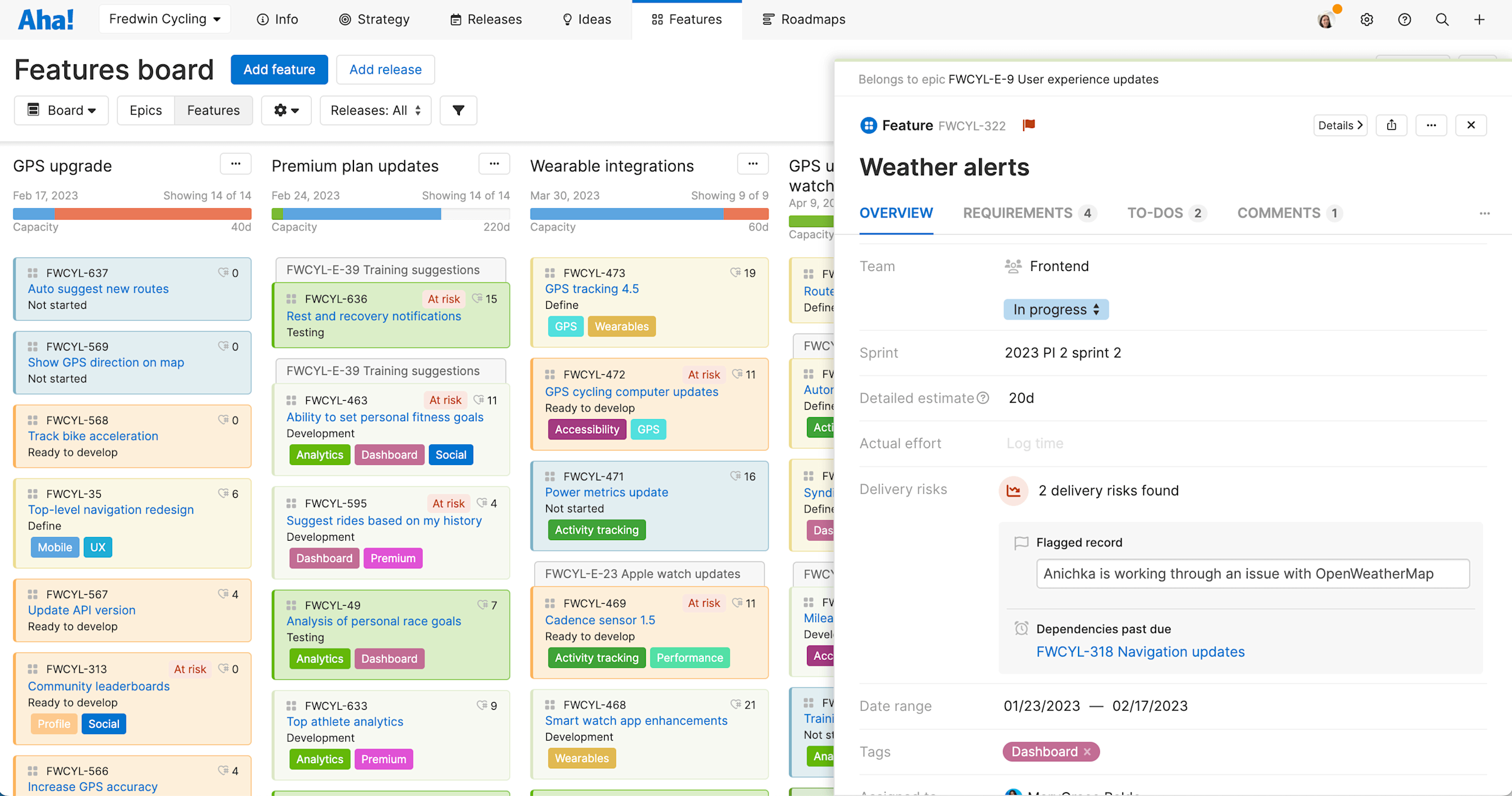 Automatically Track Delivery Risks in Aha! Software | Aha! software