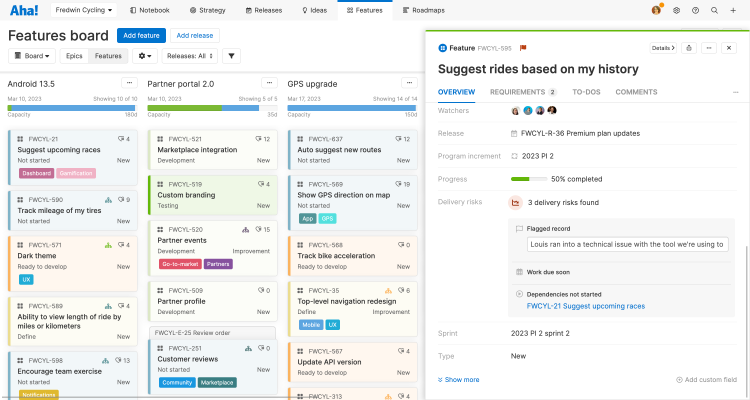 Automatically Track Delivery Risks in Aha! Software