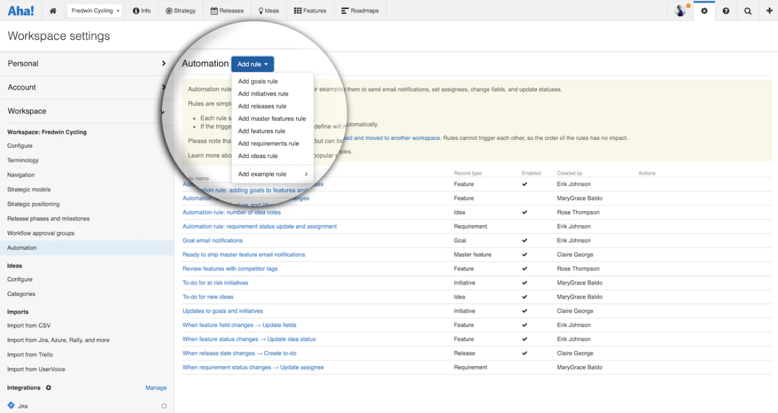 Just Launched! — Automate Tasks in Aha!