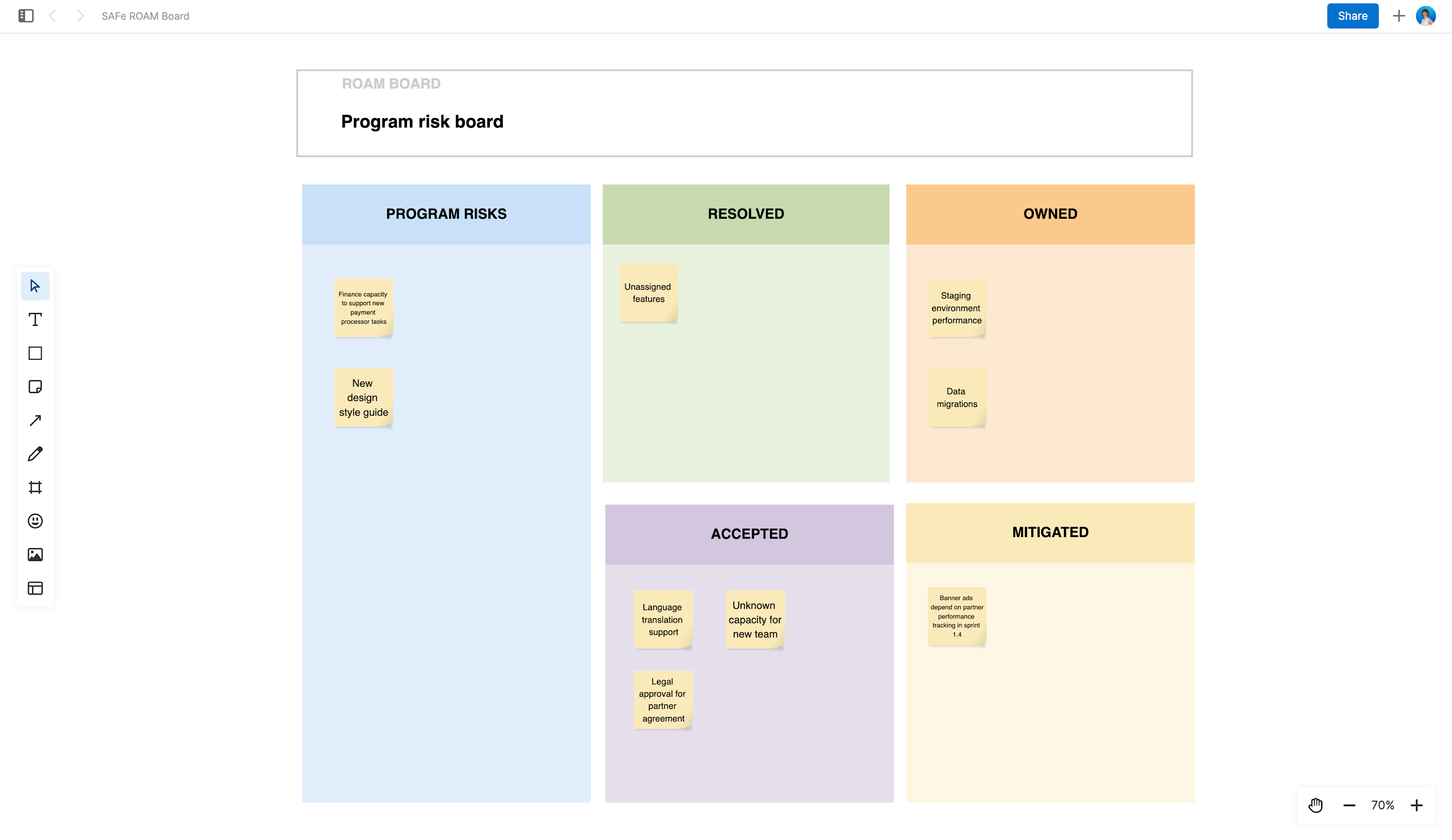 ROAM board template Create a ROAM board Aha! software