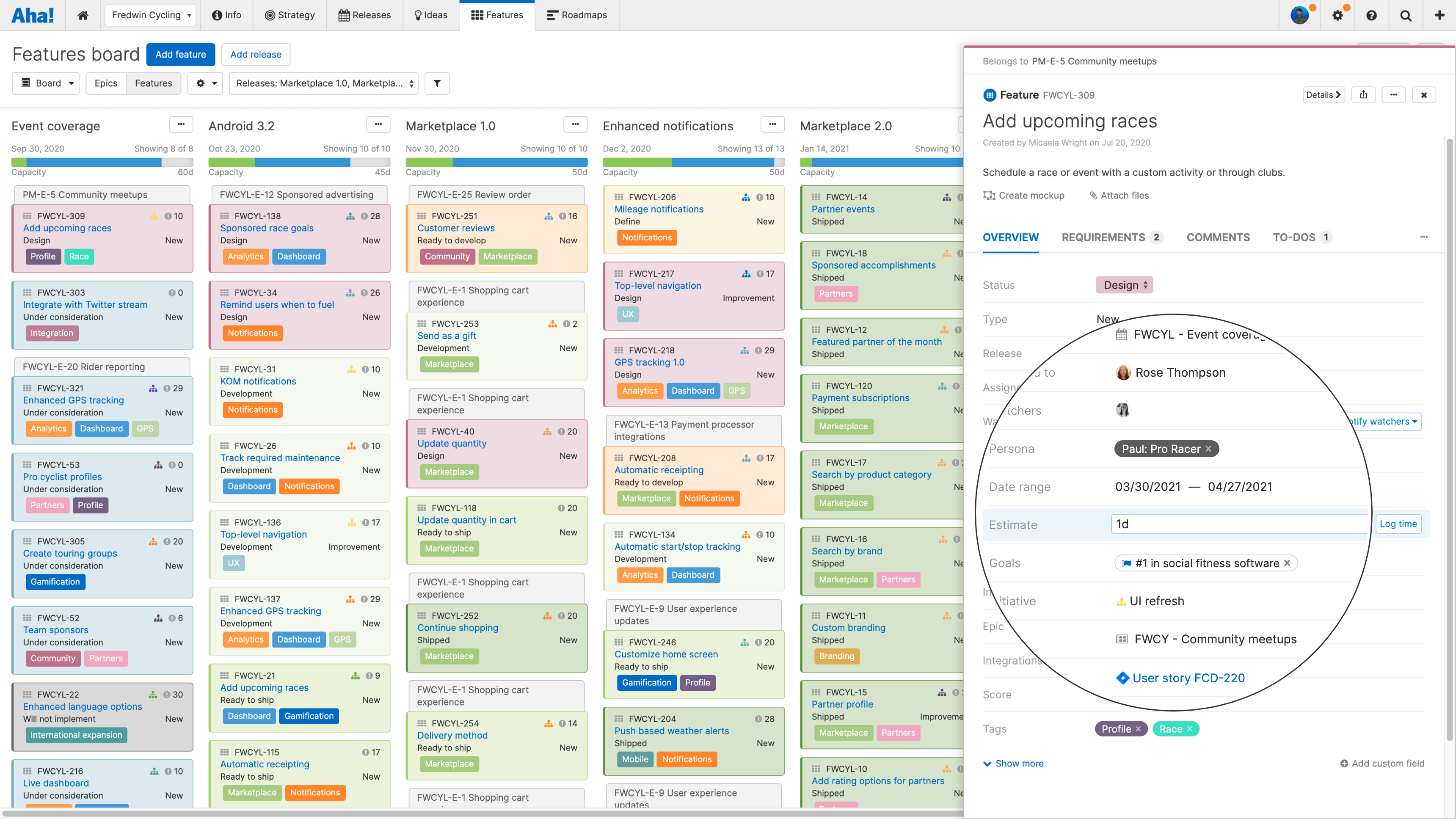 Jira timebased estimates inflated from Aha! estimates Aha!