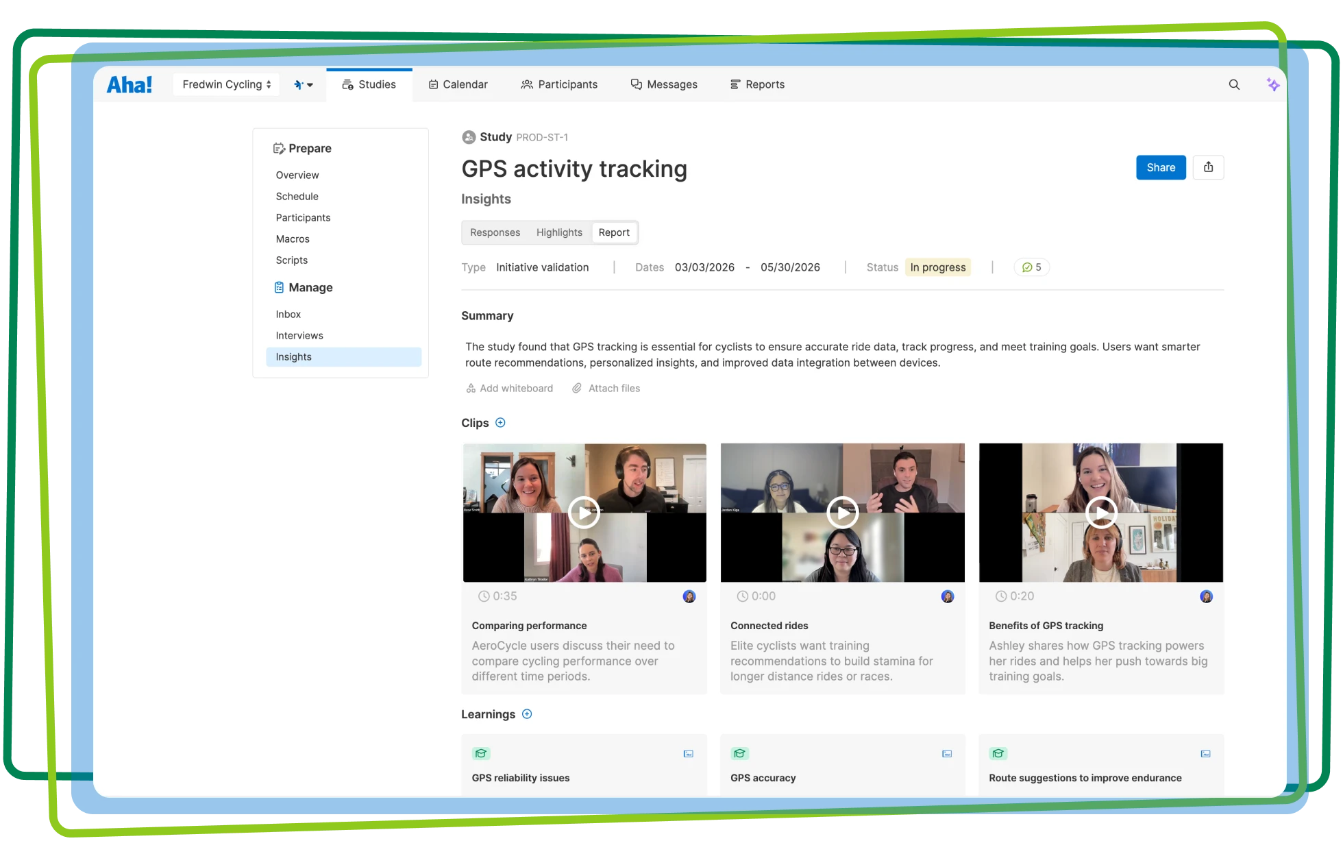 Create interview reports in Aha! Discovery