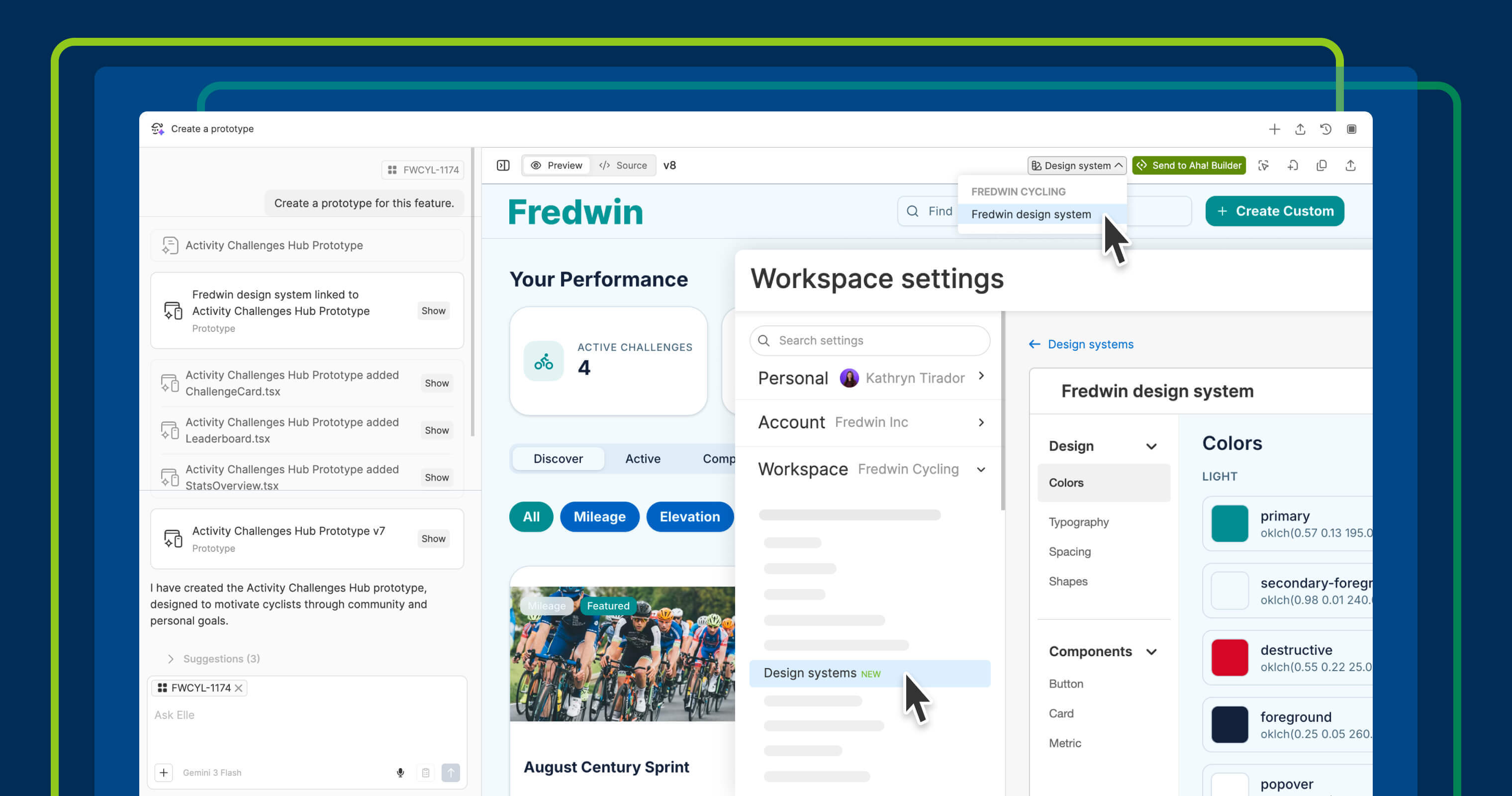 Use your design system when you create prototypes in Aha! Roadmaps