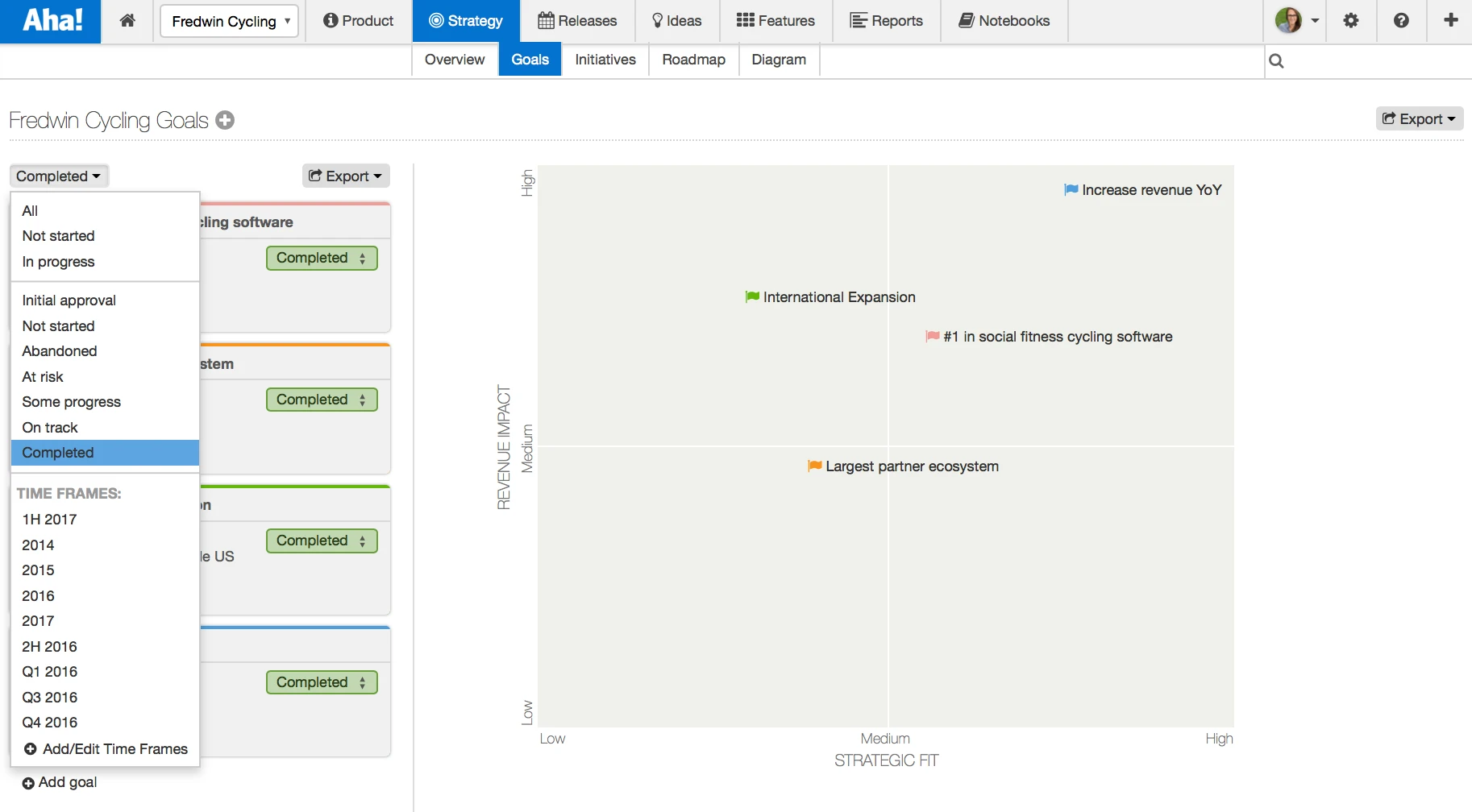 Blog - Just Launched! — Chart Your Strategic Goals and Initiatives by Status - inline image