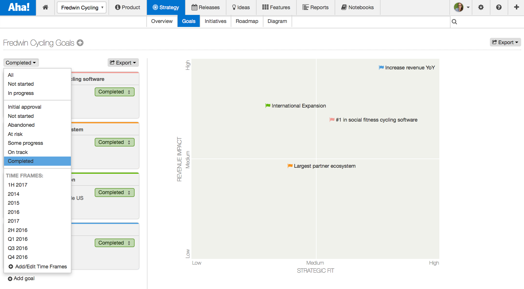 Blog - Just Launched! — Chart Your Strategic Goals and Initiatives by Status - inline image