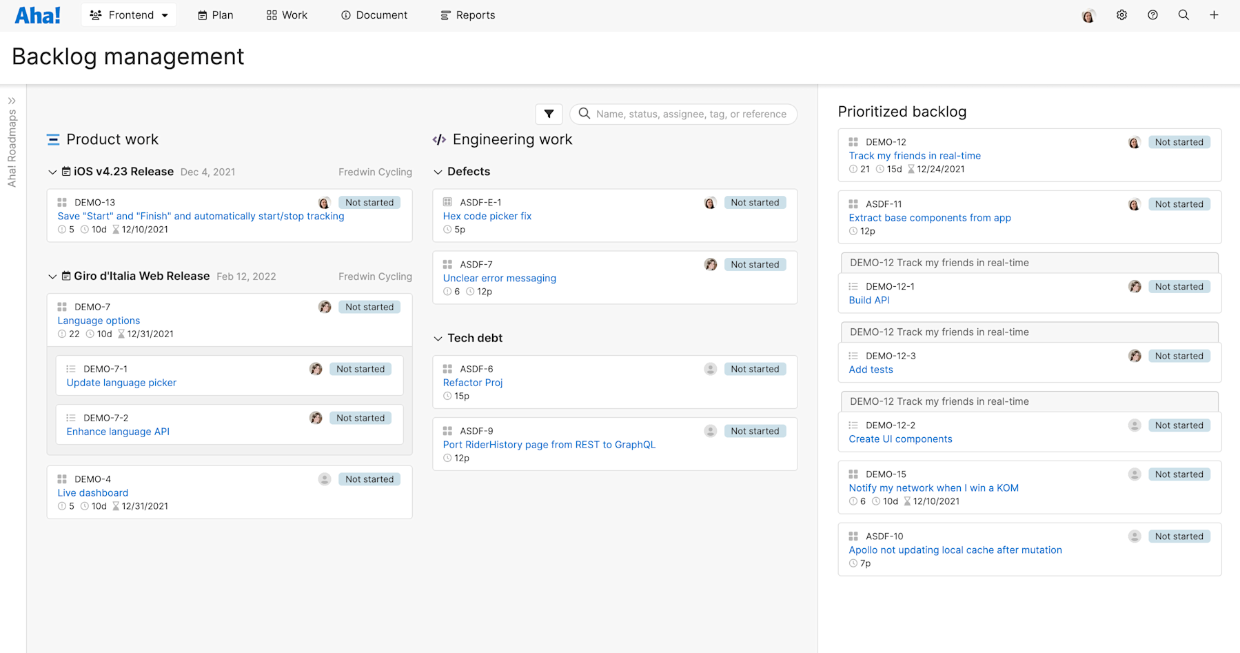 Create One Unified Product and Engineering Backlog in Aha! Develop ...