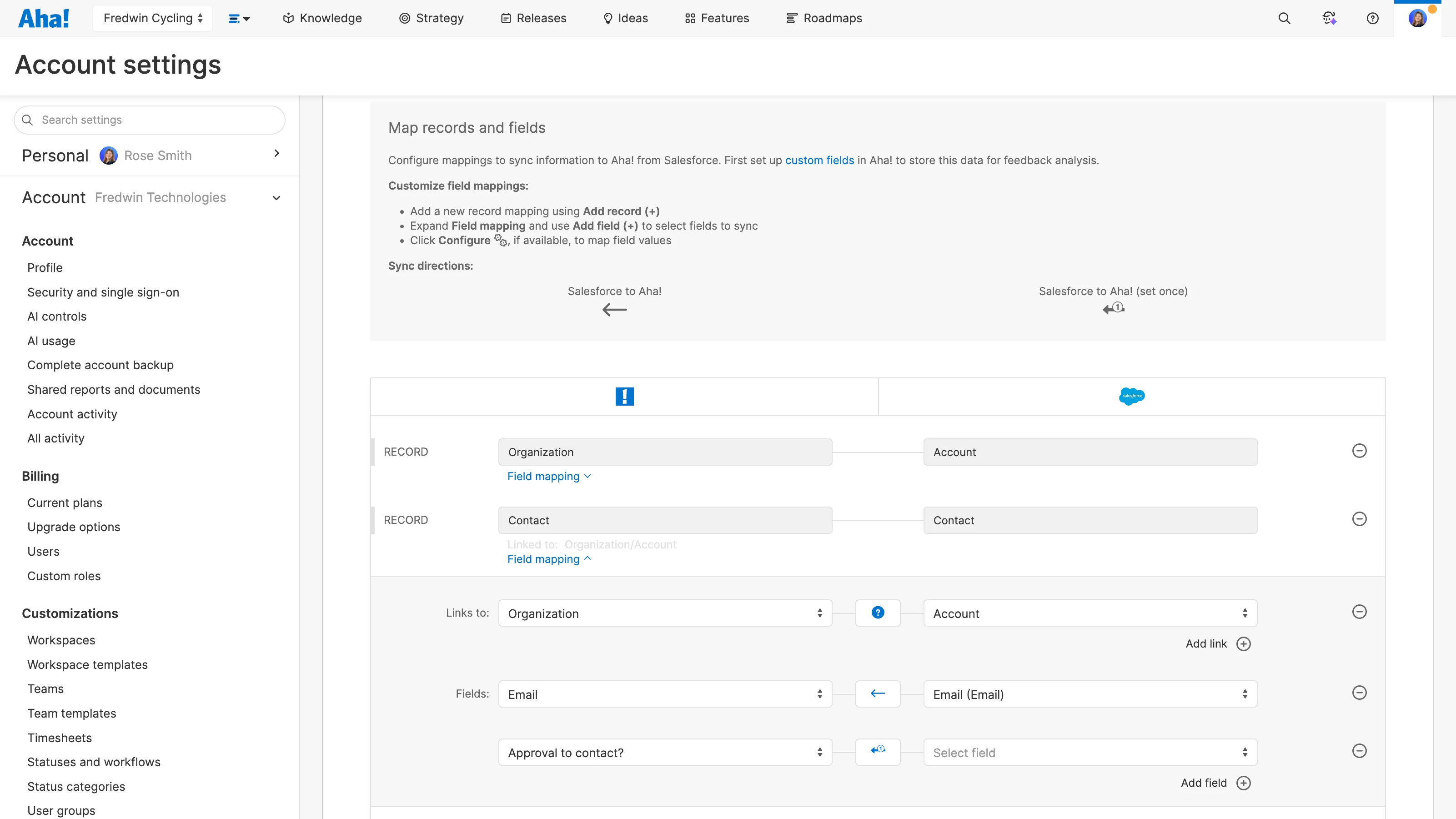 Integrate Aha! Discovery with Salesforce to bring contact details into your participants database