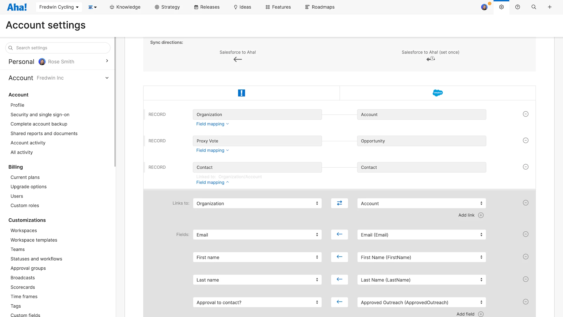 Integrate Aha! Discovery with Salesforce to bring contact details into your participants database