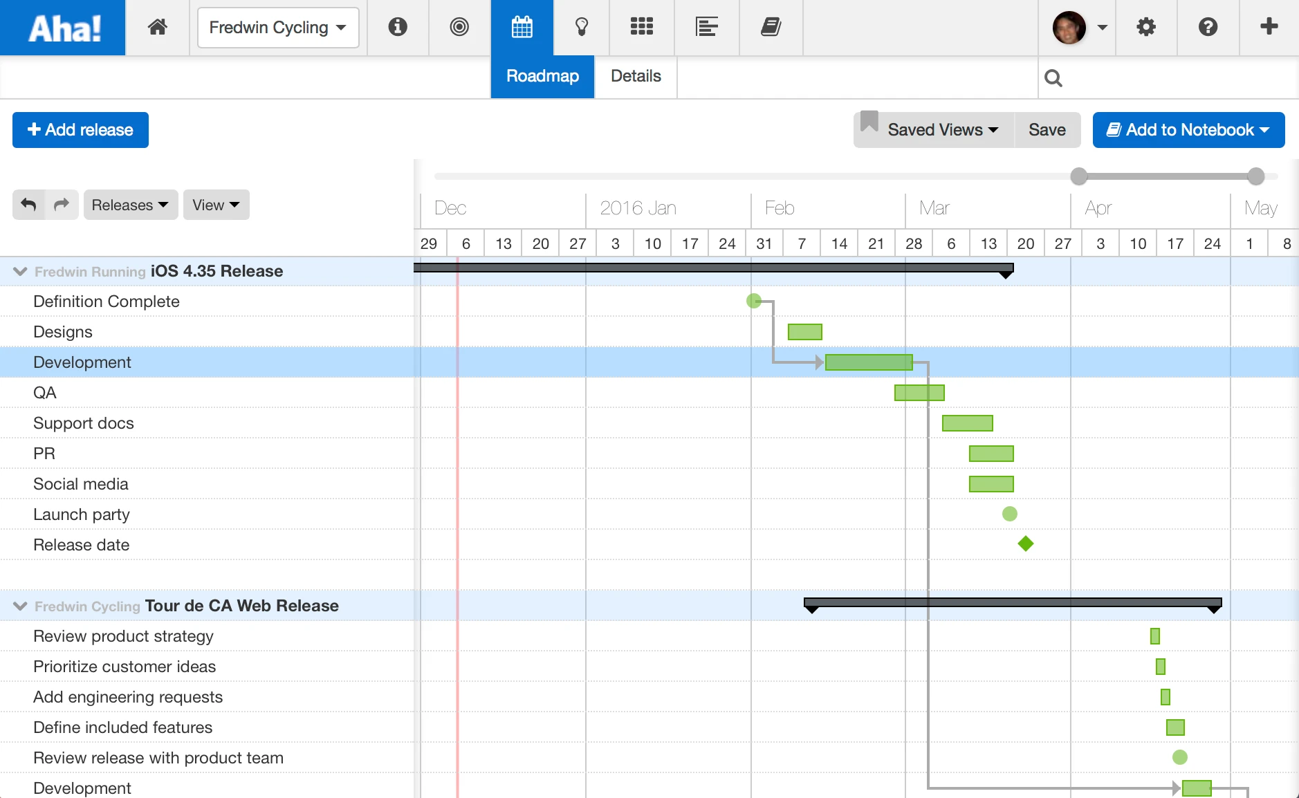 Blog - Just Launched! — Easily Visualize and Report on Roadmap Dependencies - inline image