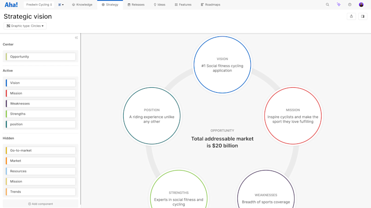 Strategic vision in Aha! Roadmaps