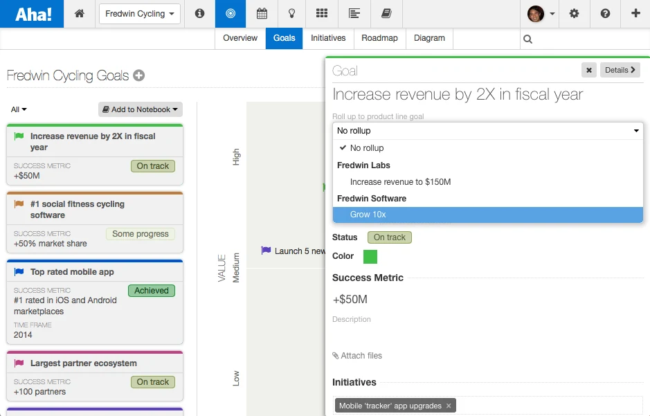Blog - Just Launched! — Link Your Strategic Goals and Initiatives to Product Releases - inline image