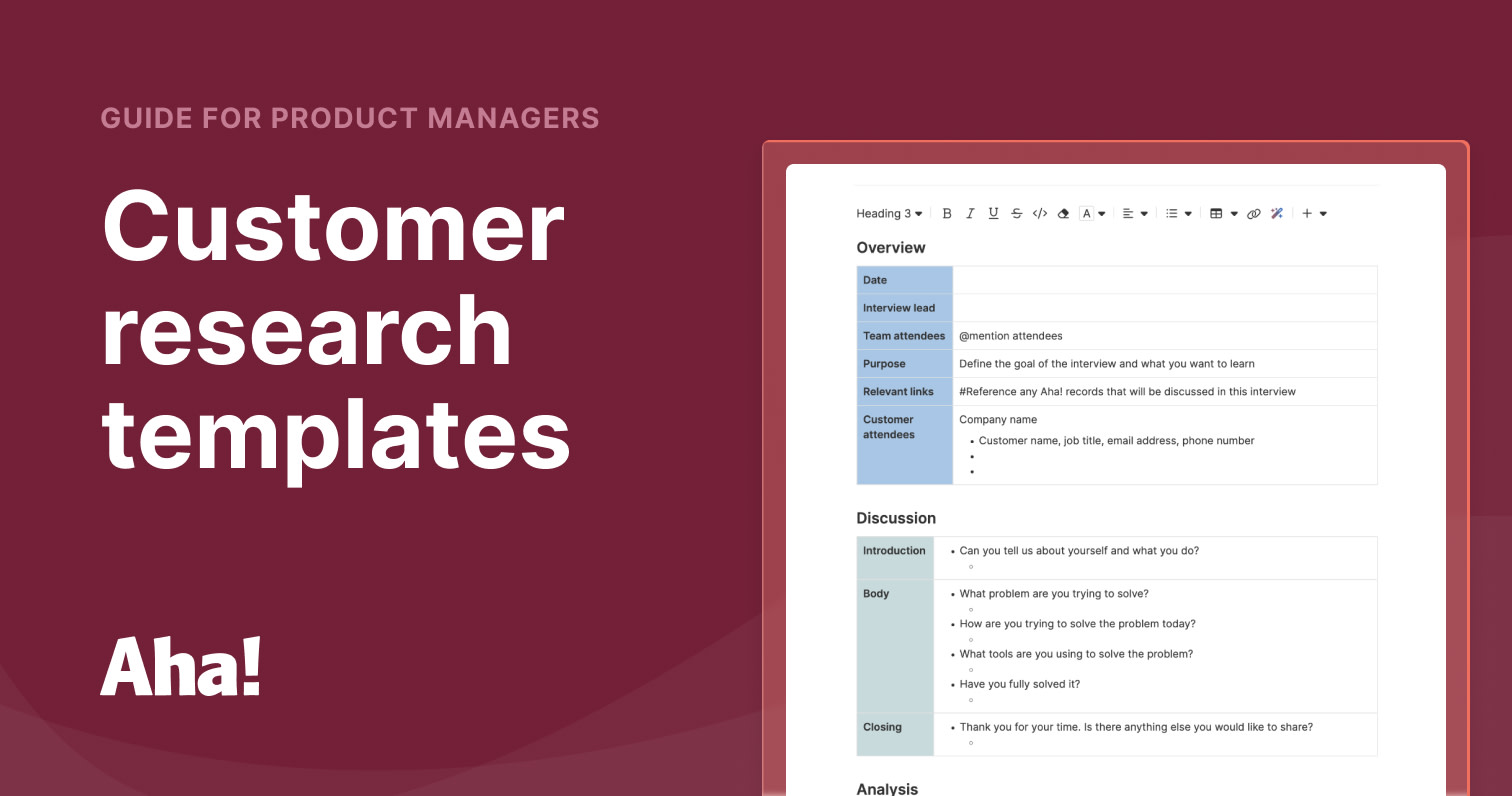 A Complete Guide to Customer Research — With Templates Aha! software