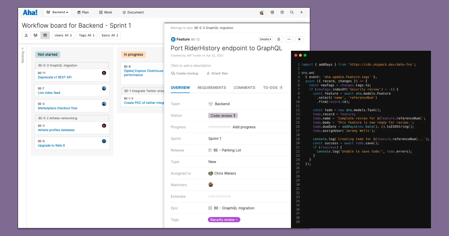 Automate Tasks in Aha! Develop