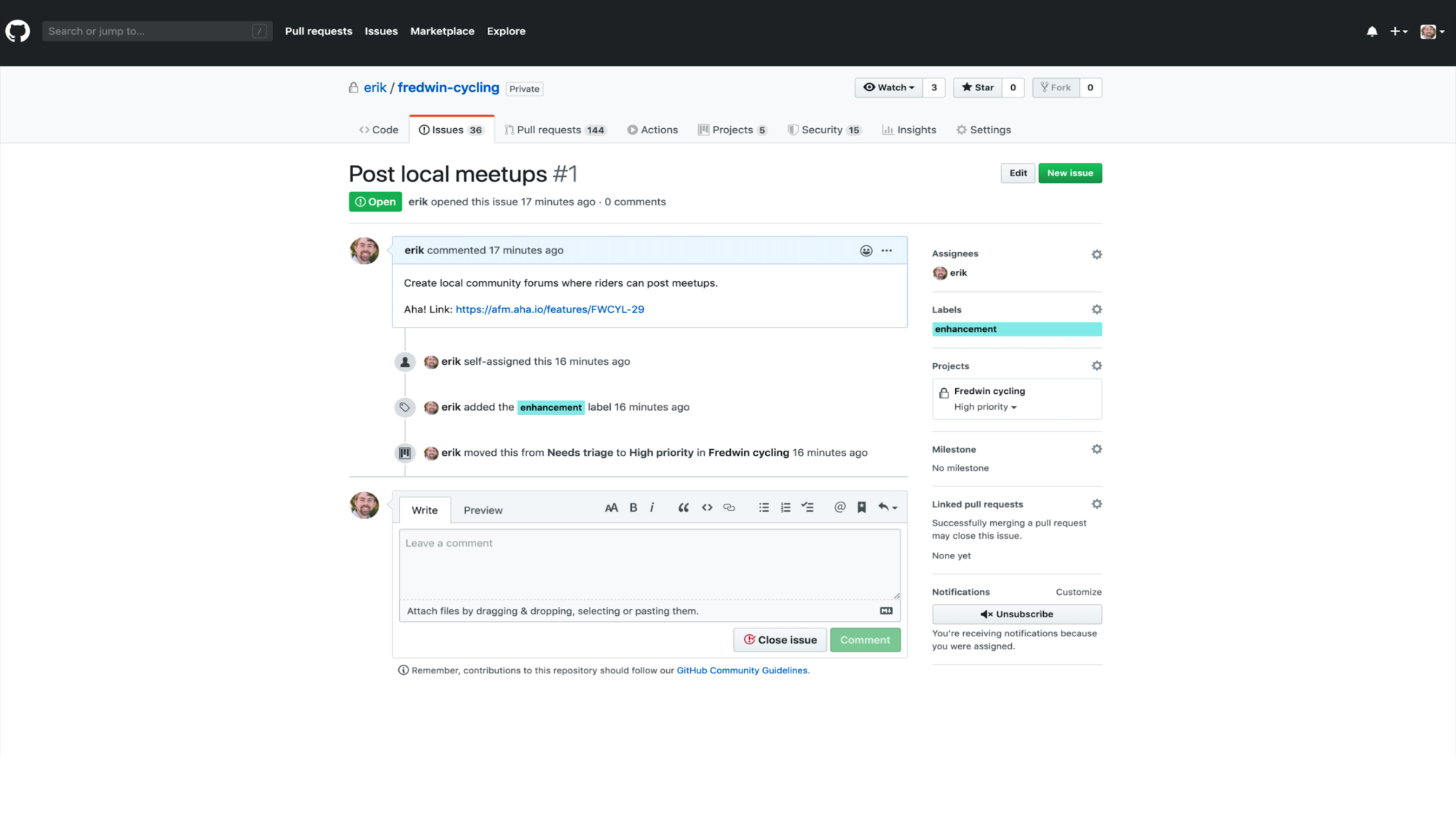 Features appear as issues in GitHub for engineering to work on.